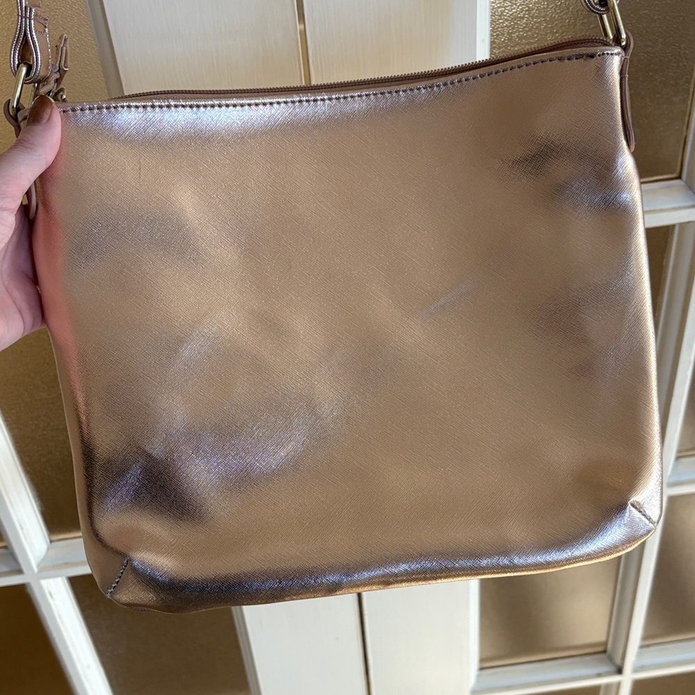 Luv Betsey by Betsey Johnson Rose Gold Quilted Heart Crossbody Bag - Picture 8 of 10